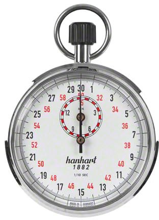 ORIGINAL Hanhart Kronenstopper Stoppuhr Stopuhr Stop Uhr 1/10 Sek. Einteilung