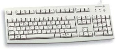 CHERRY G83-6104LUNEU-0 tangentbord kabelansluten USB; amerikansk engelsk layout med EURO-symbol QWERTY, ljusgrå