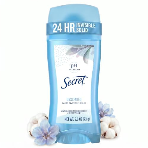 Secret Original Unscented Women's Invisible Solid pH Balanced Antiperspirant and Deodorant, 2.6 Ounce