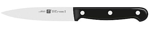 ZWILLING Twin Chef Spick-/Garniermesser, Klingenlänge: 10 cm, Kleines Klingenblatt, Rostfreier Spezialstahl/Kunststoff-Griff im Nietendesign, Schwarz