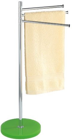 Wenko 18897100 Handtuch- und Kleiderständer Tropic Green - 3 bewegliche Arme, Polyresin-Chrom, 43.5 x 80 x 25 cm, grün