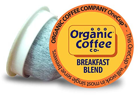 The Organic Coffee Co. Compostable Coffee Pods - Breakfast Blend (36 Ct) K Cup Compatible, Medium Roast, USDA Organic