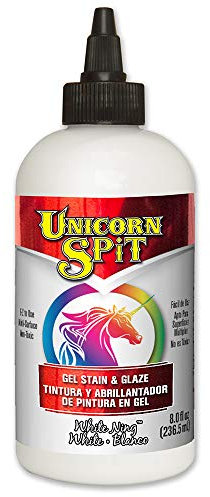Unicorn SPiT Gel Stain and Glaze White Ning, Water Based Formula for Wood Painting, Glass Art, DIY Craft Projects and Furniture Refinishing, 236ml