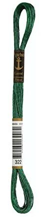 Anchor Lame, 4180000-00322, Farbe:grün, Stickgarne