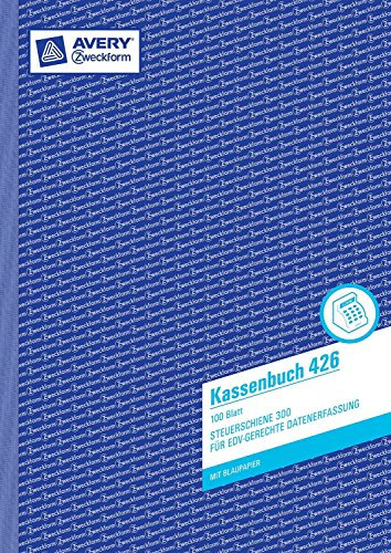 Avery Zweckform 426 Kassenbuch, DIN A4, nach Steuerschiene 300, 100 Blatt, weiß (4er Pack)