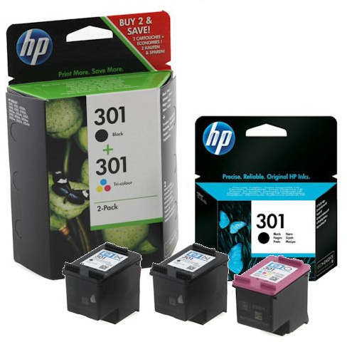 2 x HP 301 Original Schwarz & 1 x Farbe Drucker Tintenpatronen für Verwendung mit HP Deskjet 2050