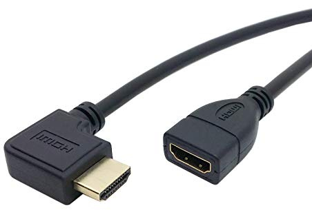 chenyang CY HDMI Verlängerungskabel,HDMI 1.4 Stecker auf Buchse 90 Grad links gewinkeltes Verlängerungskabel 0.5m