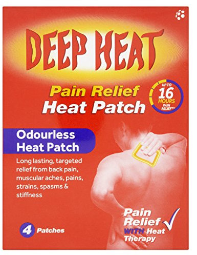 Deep Heat Lot de 4 patchs chauffants pour soulager la douleur - Régulier