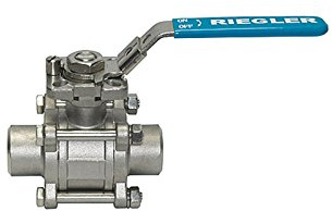 RIEGLER 103458-391.04 ES-Kugelhahn, 3-tlg., Anschweißenden, voller Durchgang, DN 20, 1Stk