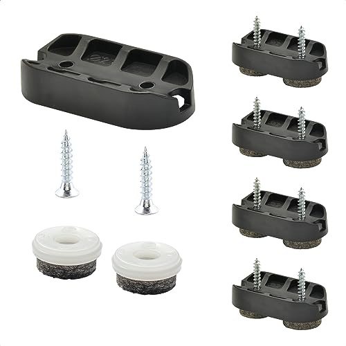 Wagner QuickClick® Stuhlgleiter 4er-Set zum Anschrauben, für Freischwinger mit Rundrohr - 4X Basis + 8X Schraube+Gleiteinsatz austauschbar - Wollfilz Ultrasoft - 42 x 20 mm - Made in DE - 15831300