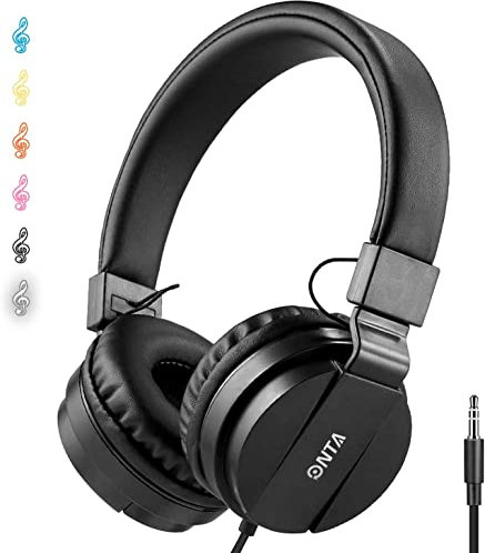 ONTA gorsun Foldable Headphone,On-Ear Audio Adjustable Lightweight Headphone for Cellphones Smartphones Iphone Laptop Computer Mp3/4 Earphones (Black)