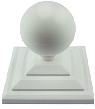 4 x Linic White Sphere Top Fence Finials + 3 Fence Post Caps. (GT0027) UK Made. Free UK Postage
