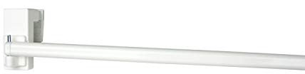 Klemmstange für Scheibengardinen, Vitragenstange mit Klemmträger, fixe Länge 100 cm - kürzbar, weiß