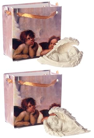 Puckator Cherub in Angel Wings Figure in a Mini GiftBag - Romantic Modern Love Wedding Gift Gifts For Girlfriend - Fairy Fairies Grave Ornaments Figurine - Valentines Day Gifts For Her Him Home Decor