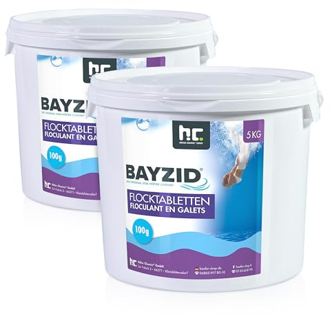 Höfer Chemie 2 x 5 kg Floculant en Galets (100 g) pour Piscine | Élimine les Impuretés Facilement, Galets à Dissolution Progressive pour Filtration à Sable, Eau Claire et Cristalline