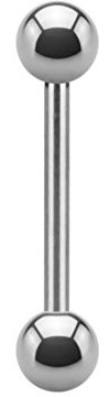 eeddoo Piercing Stab Barbell Silber Edelstahl 1,6 x 36mm 5 mm