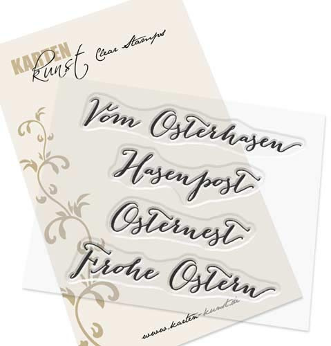 Karten-Kunst Clear Stamps KK-0032 Stempel Große Worte Vom Osterhasen, Hasenpost, Osternest, Frohe Ostern Silikonstempel
