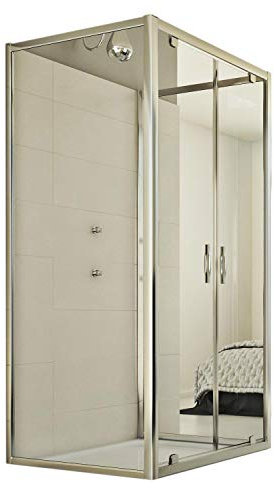 Idralite Cristal Trio 2 Türen 3-seitige Duschkabine 70x90x70 cm H198 ESG-Klarglas