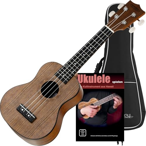 Classic Cantabile Sopran Ukulele Walnuss Set inkl. Lernheft und Tasche