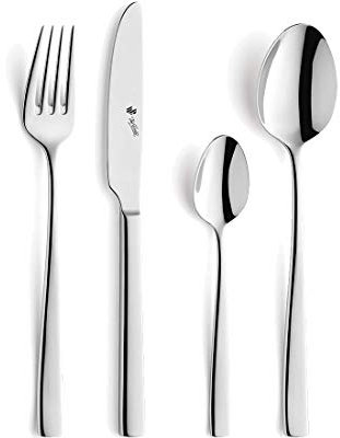 Paul Wirths 24 Set di Posate Pezzi, per 6 Persone, 18/10, in Acciaio Inox lucidato, Pure 90, w10090510, Acciaio Inox, Argento, 24 Pezzi