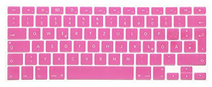 System-S Silikon Tastaturschutz Tastaturabdeckung QWERTZ Deutsche Tastatur Abdeckung Schutz für MacBook Pro 13 15 17 iMac MacBook Air 13 in Pink