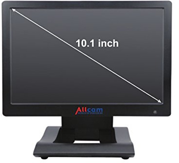 Allcam 10.1 Inch HD LCD LED Monitor HDMI, DVI, VGA, 2x Video & 1x Audio In, Earphones Out