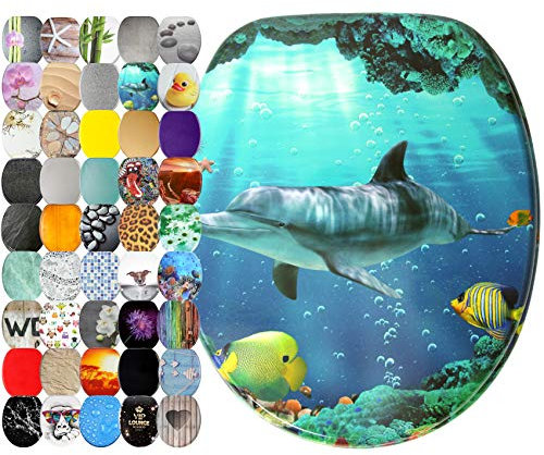 Sanilo WC Sitz ohne Absenkautomatik, viele neue Toilettendeckel zur Auswahl, hochwertige Oberfläche, stabile Scharniere, leichte Montage (Delphine)