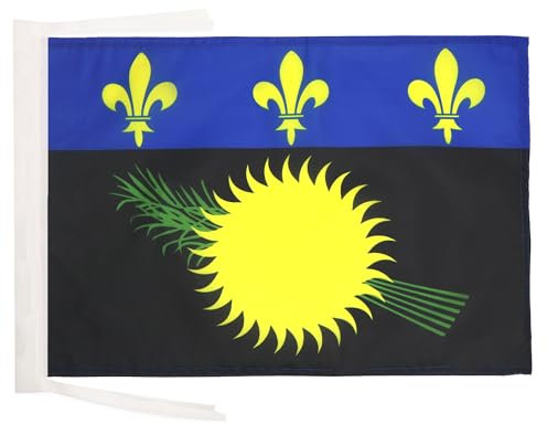 AZ FLAG - Drapeau Guadeloupe - 45x30 cm - Pavillon Guadeloupéen - France 100% Polyester Avec Deux Cordelettes - 20g