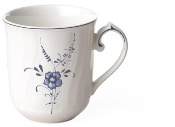 Villeroy & Boch – Vieux Luxembourg Henkelbecher Weiß, Spülmaschinenfest, Mikrowellensicher, Tasse, Becher, Kaffeebecher, Porzellan, Kaffeetasse, Heißgetränkebecher, Premium Pozellan