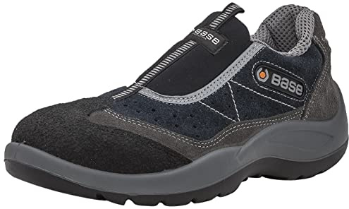 Base Protection Mechanic Scarpa Antinfortunistica, da Uomo e Donna, Grigio/Blu, Taglie 43