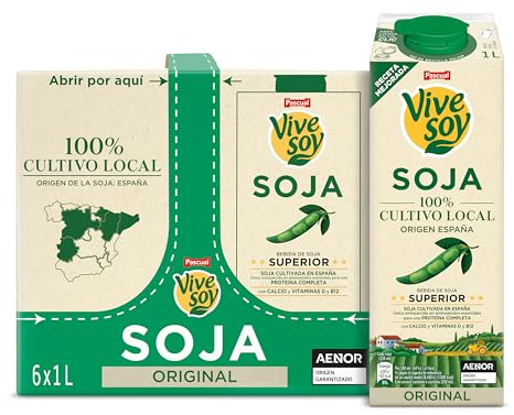 Vivesoy - Bebida Vegetal de Soja 100% Cultivo Local - Pack 6 x 1L