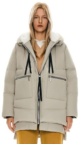 OROLAY Donna Piumino Ispessito Giacca Beige XS