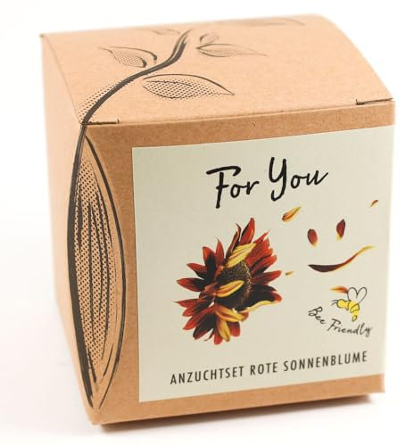 Geschenk-Anzuchtset FOR YOU - Sonnenblume Abendrot, inkl. Anzuchttopf, Substrat und Anzuchtanleitung