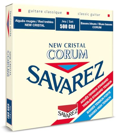 Savarez NT HT 500CRJ Mixed Classical Guitar Normal Cristal Trebles, High Tension Corum Basses, Full 6 String Set