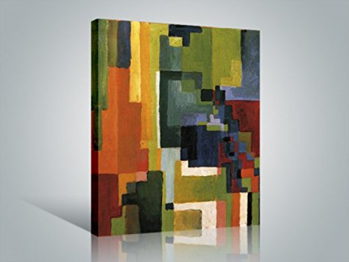 1art1 August Macke Poster Farbige Formen II, 1913 Bilder Leinwand-Bild Auf Keilrahmen | XXL-Wandbild Poster Kunstdruck Als Leinwandbild 80x60 cm