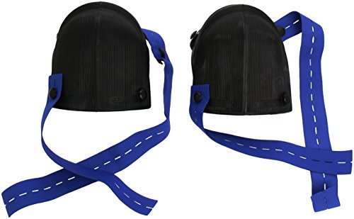 NIERHAUS WOHLTAT KNIESCHONER - Gummi-Knieschutz Harmonica 4-Falten (blau-schwarz, short) - Mit Innenkissen aus abwaschbarem PU-Schaum, Textilriemen - Für Fliesenleger, Handwerker, Bodenleger