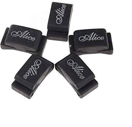 LokFy 5pcs Black Rubber Pick Holder Fix on Headstock for Guitar Bass Ukelele