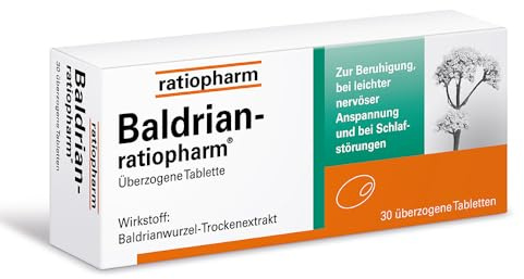 Baldrian-ratiopharm überzogene Tablette, 30 Stück, bei Schlafstörungen | Wirkt beruhigend bei leichter nervöser Anspannung und Schlafstörungen. Mit dem Trockenextrakt aus der Baldrianwurzel.