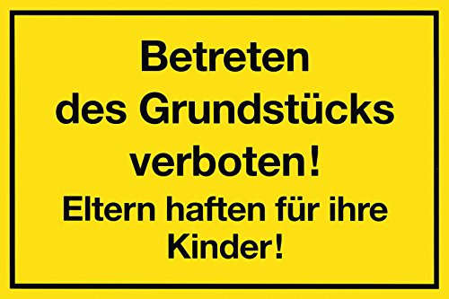 Metafranc Hinweisschild Betreten des Grundstücks verboten! - 250 x 150 mm /Beschilderung /Verbotsschild /Zutrittsverbot /Privatgrundstück /Grundstückskennzeichnung /Gewerbekennzeichnung / 500100