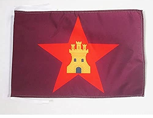 AZ FLAG Drapeau Castilla Comunera indépendentiste 45x30 cm Cordelettes | Usage intérieur et extérieur Drapeau décoratif castillan coutures doubles et bords renforcés polyester 100D
