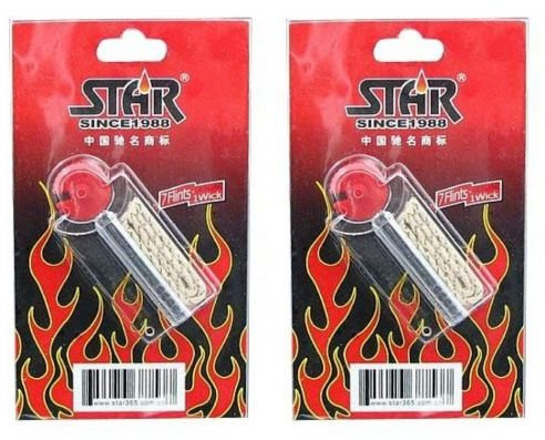 Für ZIPPO - 12x Ersatz Feuersteine (Reibstein) Flints im Spender inkl. 2x Docht