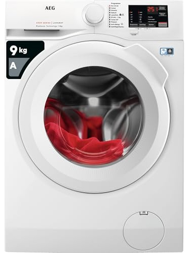 AEG Serie 6000 Lavadora de carga frontal L6FBI945 con tecnologías ProSense® y GentleCare, 9 kg, clase A, blanco [Clase de eficiencia energética A]