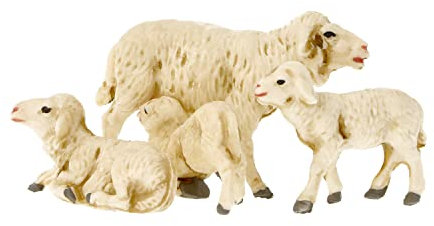 Marolin Mutterschaf mit 3 Lämmern, zu 9cm Fig. (Kunststoff)