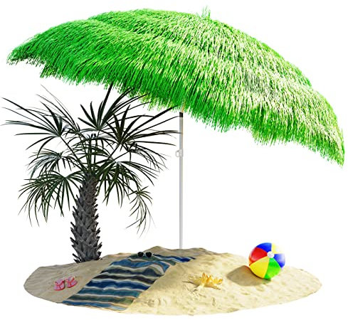 Kingsleeve Parasol inclinable Hawaii 195 cm vert Parasol de plage Ø 160 cm réglable Jardin terrasse extérieur