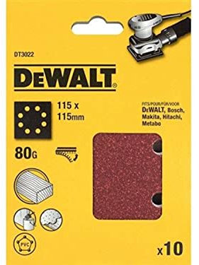 DeWALT Schleifblätter 115x115 K80 8-L 10 Stück, DT3022-QZ