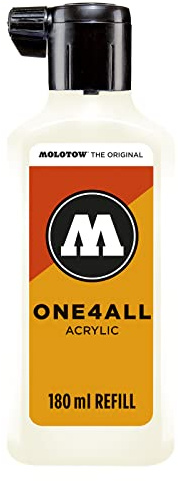 Molotow ONE4ALL Refill akryl, färg 229 naturlig vit 180 ml, påfyllningsbläck för permanentmarkörer