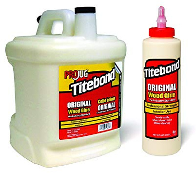 Holzleim Titebond Original Wood Glue Kleber D2 für den Innenbereich 2.15 Gallon PROJug 8,14 L + 16 Oz. 473 ml | Extrem hohe Anfangshaftung für Innenräume | Kurze Presszeit beschleunigt Möbelbau | Trocknet in hellgelbem Holzton