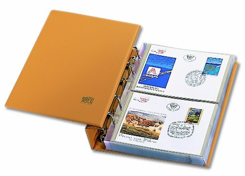 SAFE 7894 Compact Album Standard Blau + 20 Blätter 7874 Postkartenalbum Ansichtskartenalbum Briefealbum mit 20x Ergänzungsblätter 7874 mit 2 Taschen 174 x 118 mm klar transparent = für 80 FDCs Briefe