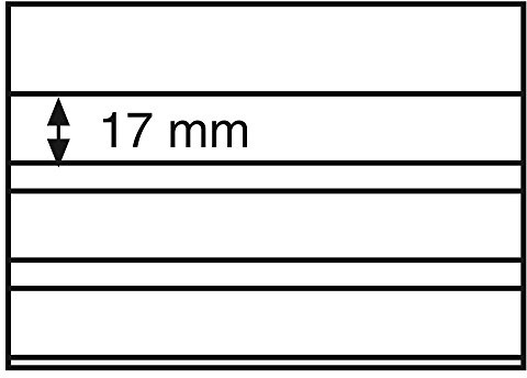 Leuchtturm 341464 Einsteckkarten für Briefmarken mit Deckblatt - 3 klare PVC-Streifen - 148 x 105 mm - 100er Pack