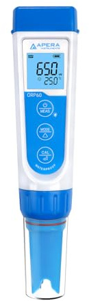 Apera Instruments ORP60 Premium ORP Meter, Pocket Tester, Replaceable Electrode, ±1mV/±0.2% Accuracy, ±1000 mV Range, ±0.5°C Temperature Sensor